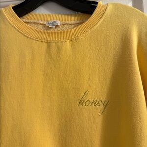 Brandy Melville Yellow 'Honey' Crew Neck Sweater